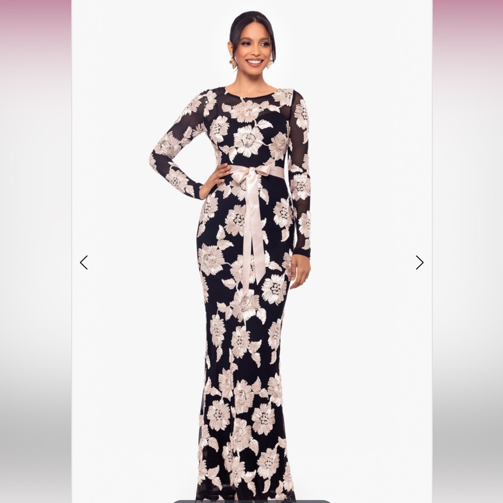 Betsy & Adam. Size 12
Women's Embroidered Mesh Gown - Picture 2 of 8